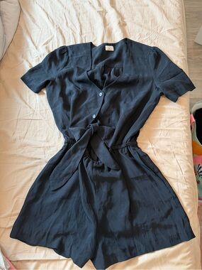 Wilfred Short-Sleeve Tie-Front romper